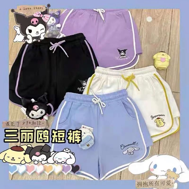 Quần ngắn ống rộng Co Giãn Họa Tiết Hoạt Hình Melody Kuromi Kiểu Nhật Bản Đáng Yêu Dành Cho Nữ