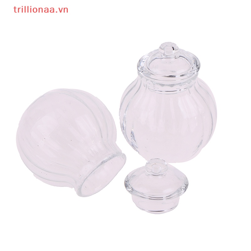 Bình Thủy Tinh Tròn Mini Đựng Kẹo 1: 12 Trang Trí Nhà Búp Bê