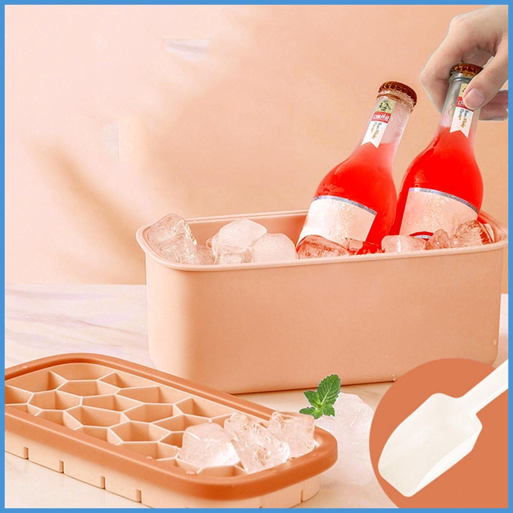 Khay Làm Đá Viên Bằng Silicone Hình Tổ Ong Mini Tháo Gỡ Dễ Dàng