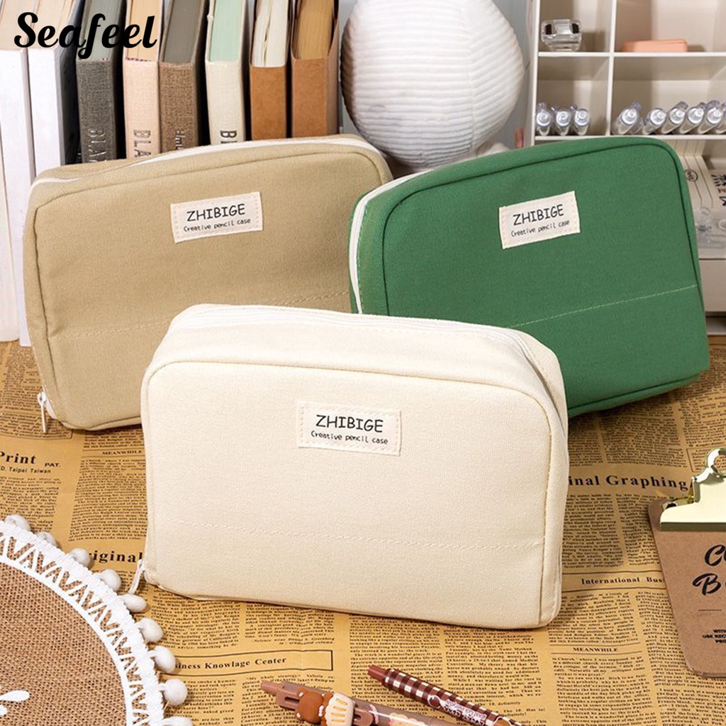 Túi Đựng Bút Sức Chứa Lớn Có Khóa Kéo Nhiều Ngăn Chống Mòn Dễ Mang Theo Cho Học Sinh