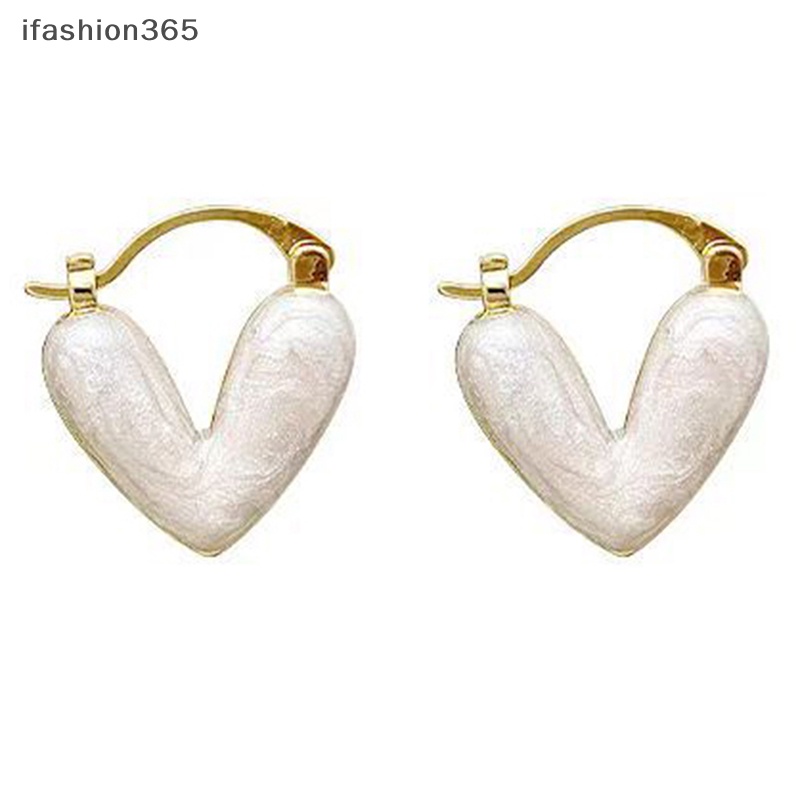 1 Đôi Bông Tai Hình Trái Tim Dáng Dài Thời Trang Mùa Hè Cho Nữ ifashion365