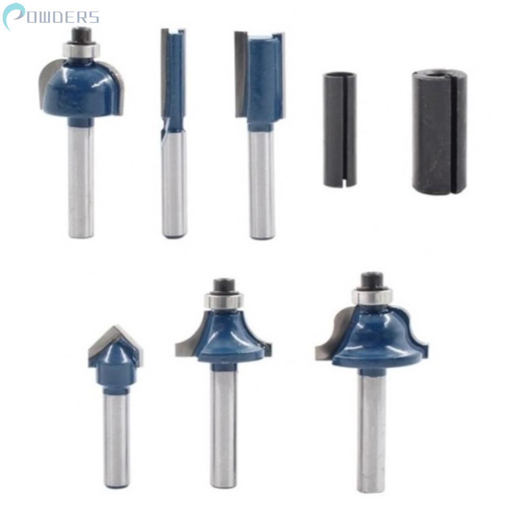 Set 8 Mũi Phay Thẳng 1 / 4 Inch Bằng Thép Chuyên Dụng Làm Đồ Thủ Công