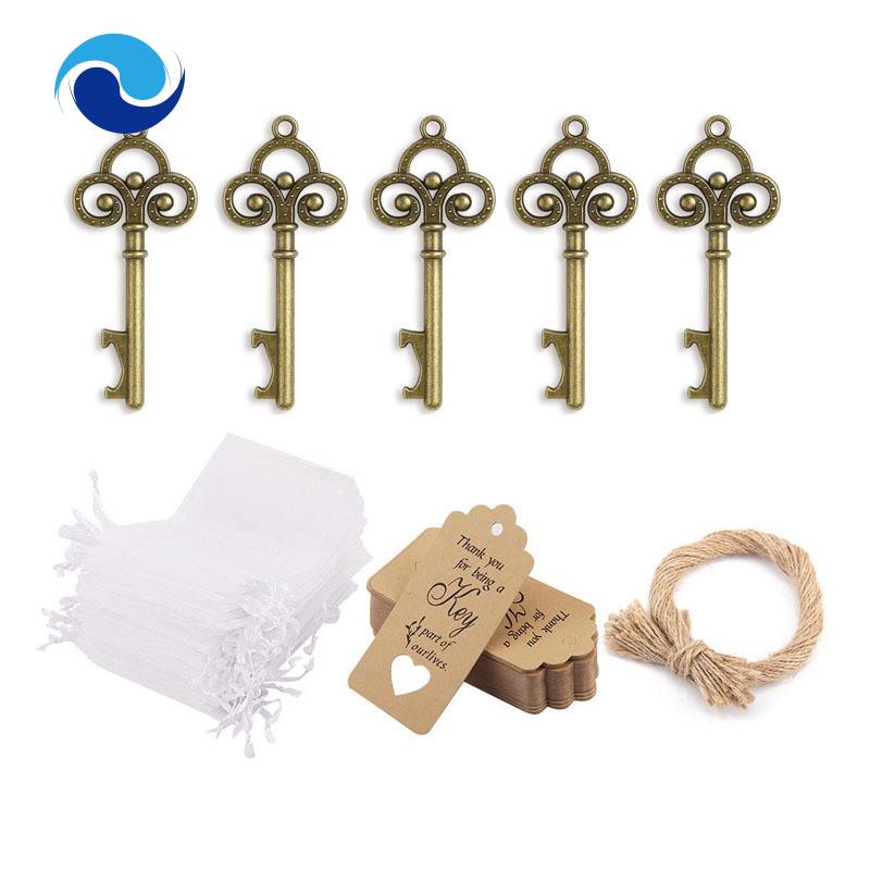 Set 50 Chìa Khóa Khui Nắp Chai Kèm Thẻ Phong Cách Vintage Độc Đáo