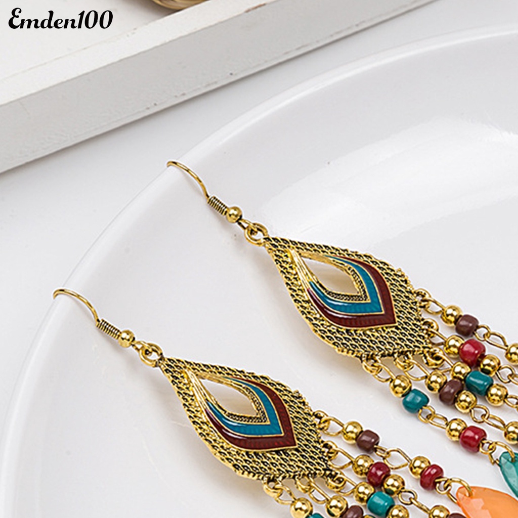 1 Đôi Bông Tai Dáng Dài Phong Cách Trung Hoa