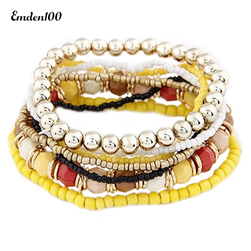 Vòng Tay Chuỗi Hạt Nhiều Lớp Phong Cách Bohemia Cho Nữ