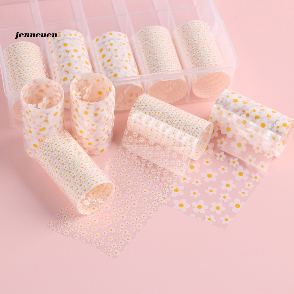 1 Hộp Nhãn Dán Trang Trí Móng Tay Hình Hoa Màu Sắc Sống Động