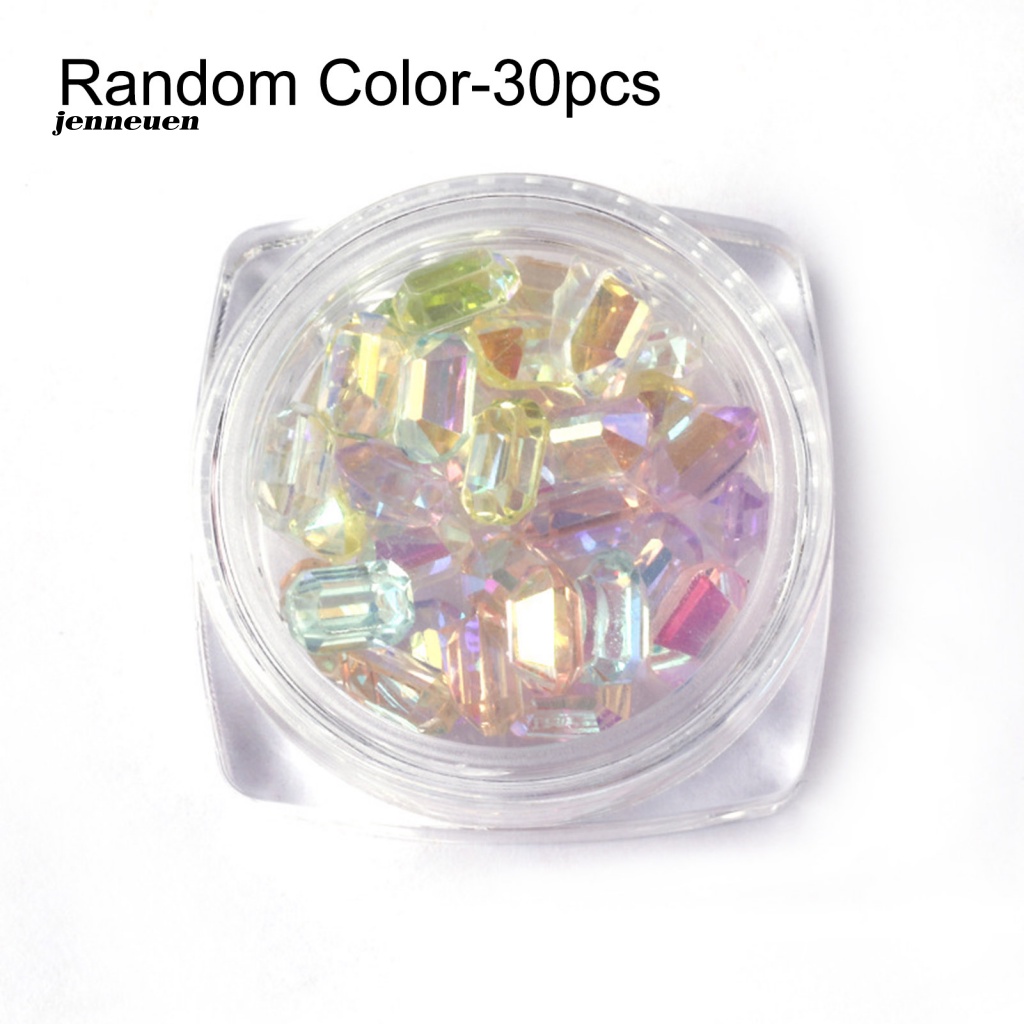 Set 30 Phụ Kiện Trang Trí Móng Tay Nghệ Thuật 3D Nhiều Màu Sắc Lấp Lánh