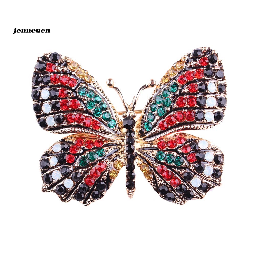 Ghim Cài Áo Hình Bướm Đính Đá Nhiều Màu Sắc Cho Nữ