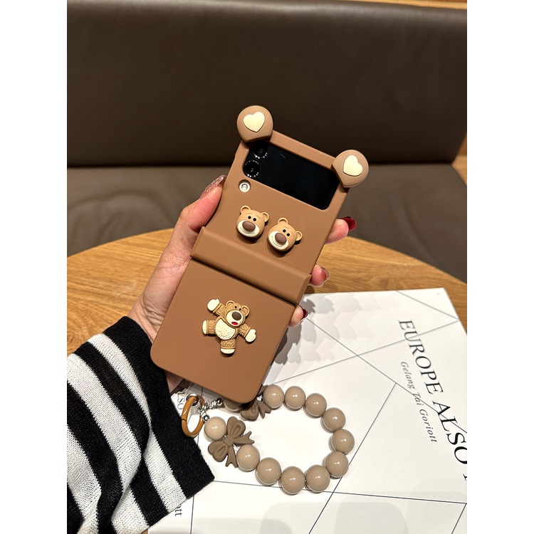 Thời Trang Ốp Điện Thoại Họa Tiết Gấu Hoạt Hình Cho samsung galaxy z flip 4 3 5g flip3 zflip4