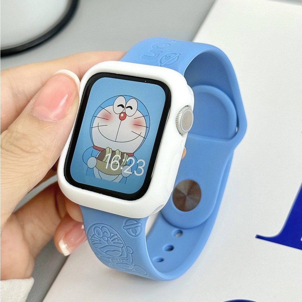 Dây Đeo Đồng Hồ 3D Hình Doraemon Dễ Thương Cho Ultra 49mm S8 Series 8 7 SE 6 5 4 3 2 1
