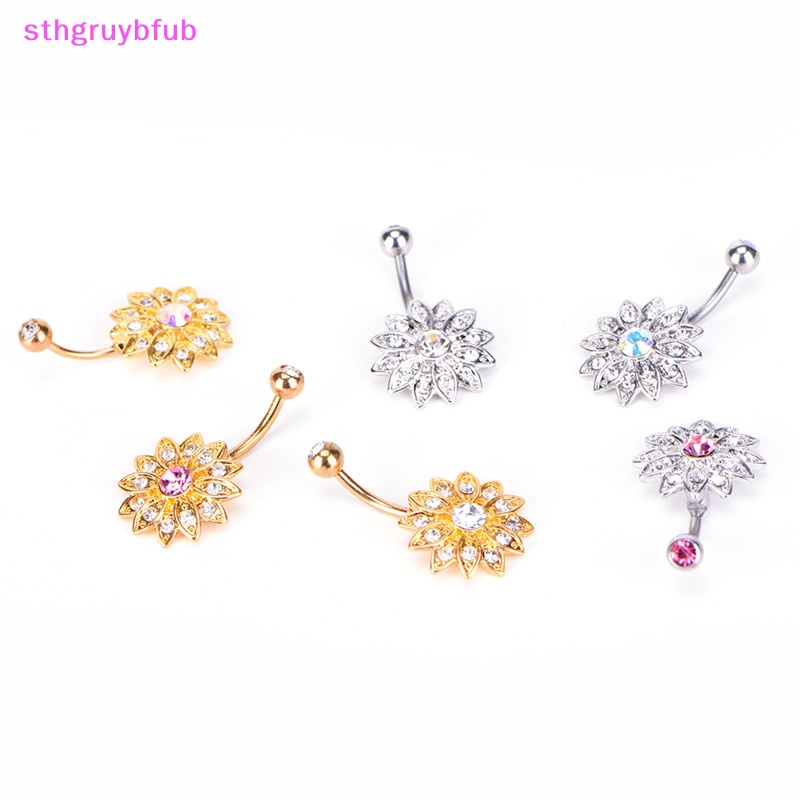 Khuyên Rốn Hình Hoa Đính Đá Pha Lê