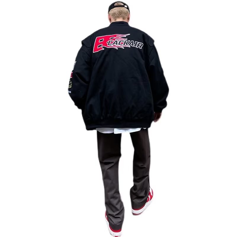 Áo Khoác Bóng Chày Dáng Rộng Phong Cách Đường Phố Mỹ Thời Trang Cho Nam
