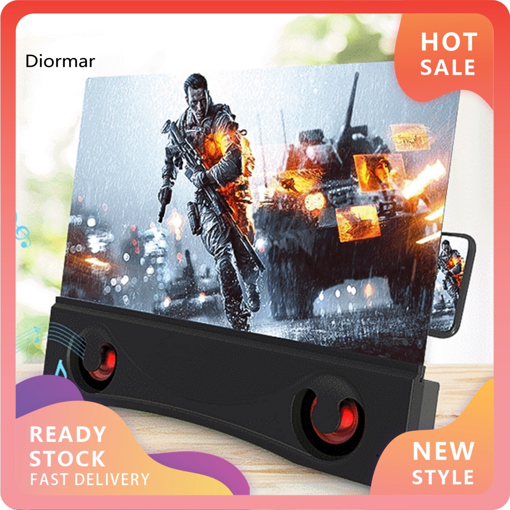 Bộ Khuếch Đại Màn Hình Điện Thoại 12 inch Rảnh Tay Độ Phân Giải Cao 3D Có Loa Bluetooth Cho Xem TV
