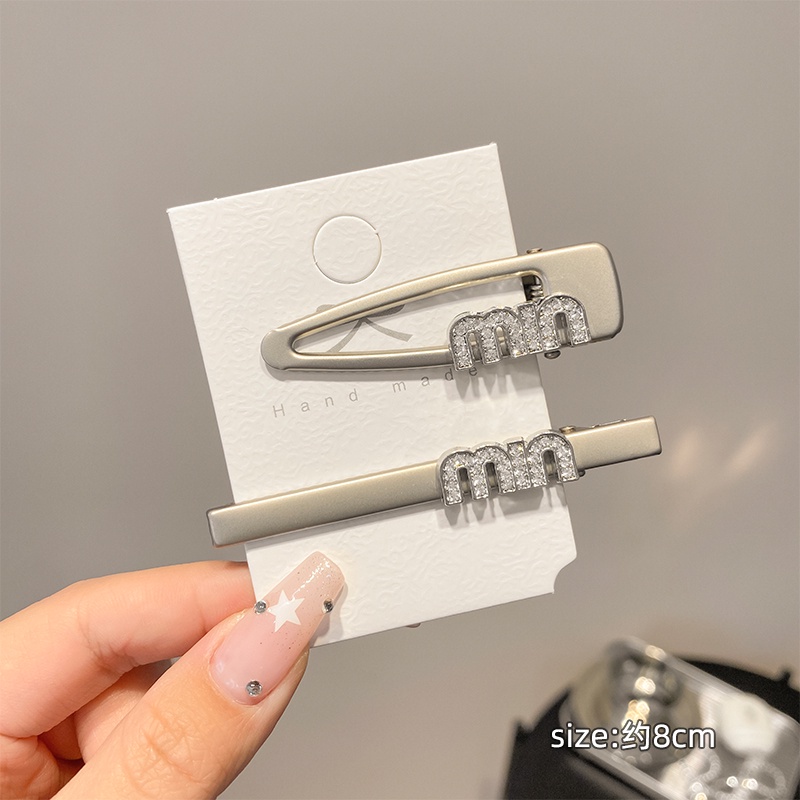 Kẹp Tóc Kim Loại Hình Chữ Cái Đính Đá Phong Cách Hàn Quốc