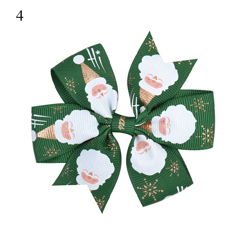 New Christmas Hair Bows Slides Clips Christmas Accessories Santa Tree Snowman