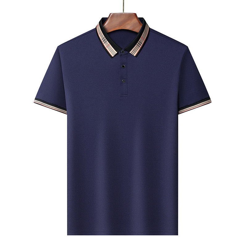 Áo Thun polo Tay Ngắn Màu Trơn Dáng Ôm Vải Lụa Mát Thời Trang Hàn Quốc Cho Nam