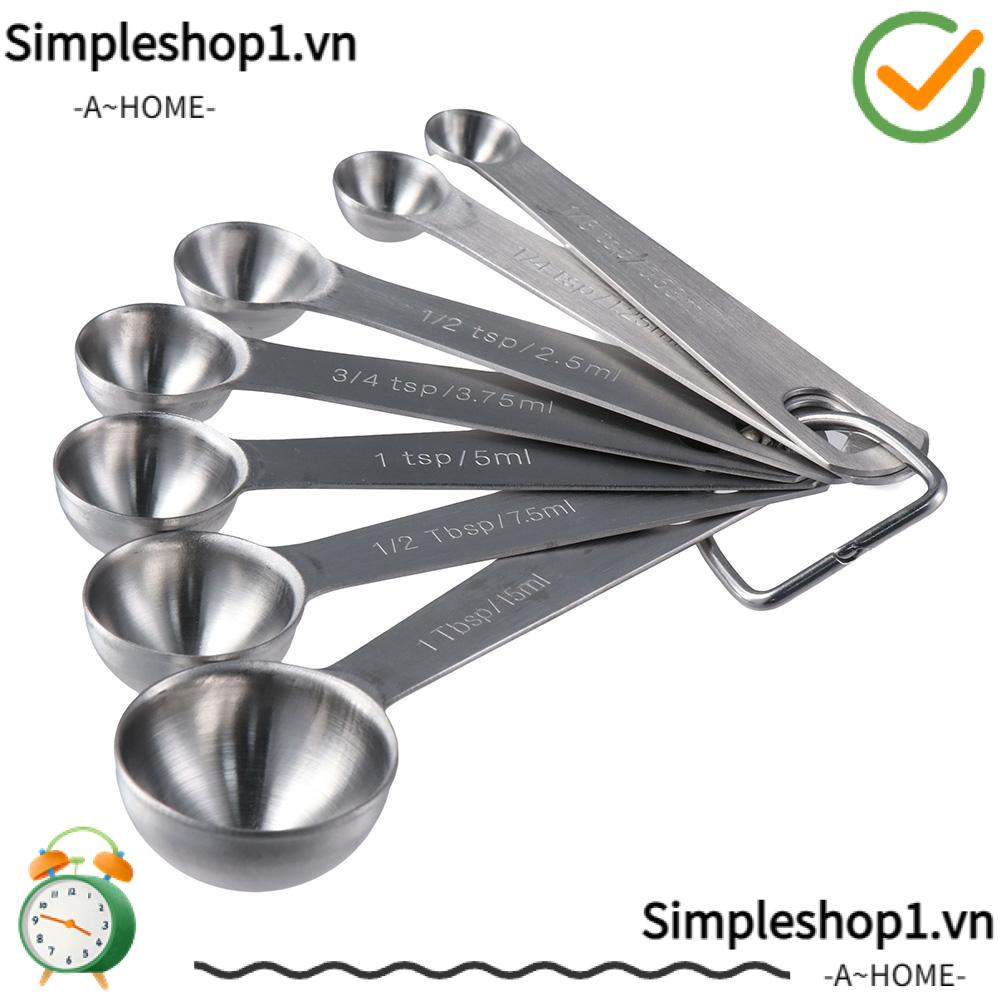 Set 1 / 8 Muỗng Đo Lường 1 Thành Phần Khô 1 / 4 tsp 1 / 2 tsp Bằng Thép Không Gỉ Tiện Dụng