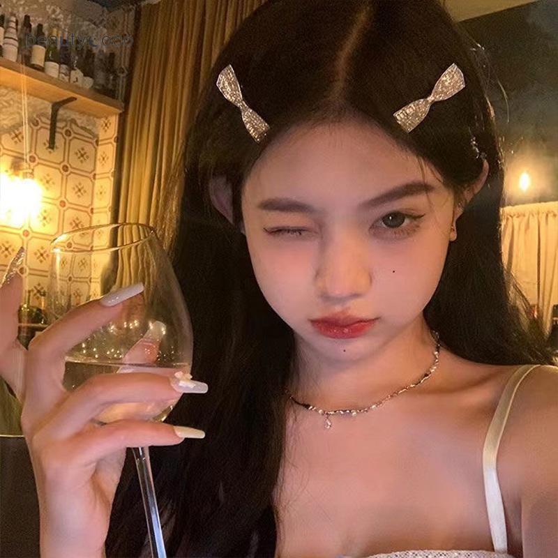 Beautycoco🍊Kẹp Tóc Nơ Đính Đá Zircon Lấp Lánh Cho Búp Bê Barbie