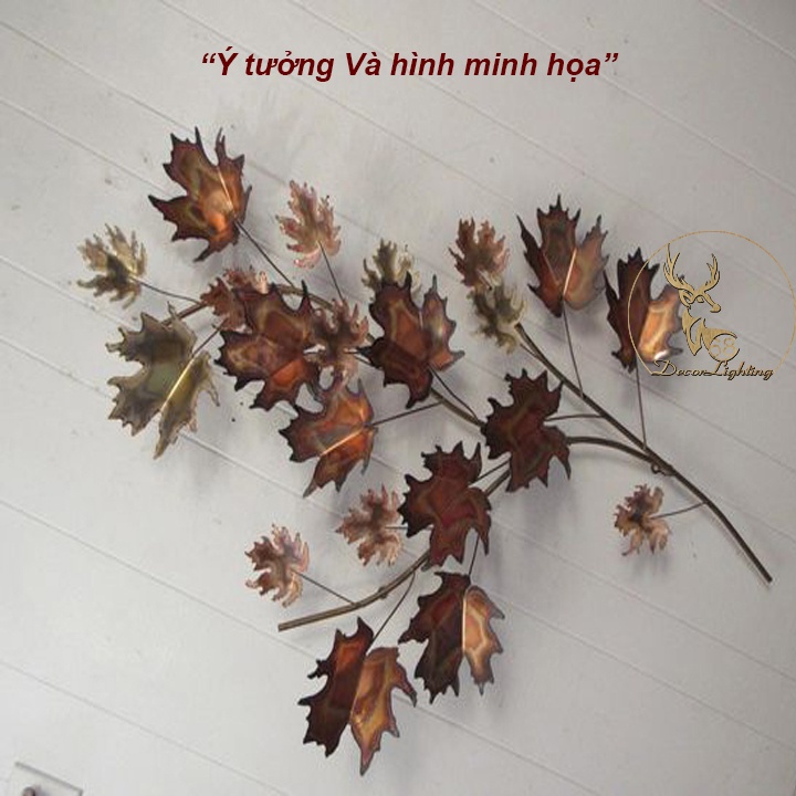 Lá phong bằng gỗ dùng decor trang trí tường KG0941