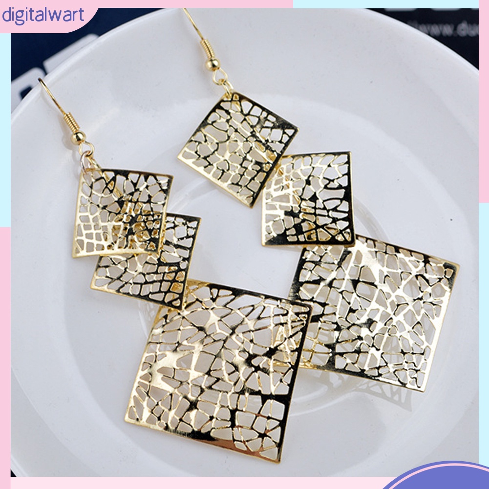 Bông Tai Dáng Dài Hình Vuông Thời Trang Dự Tiệc Cho Nữ