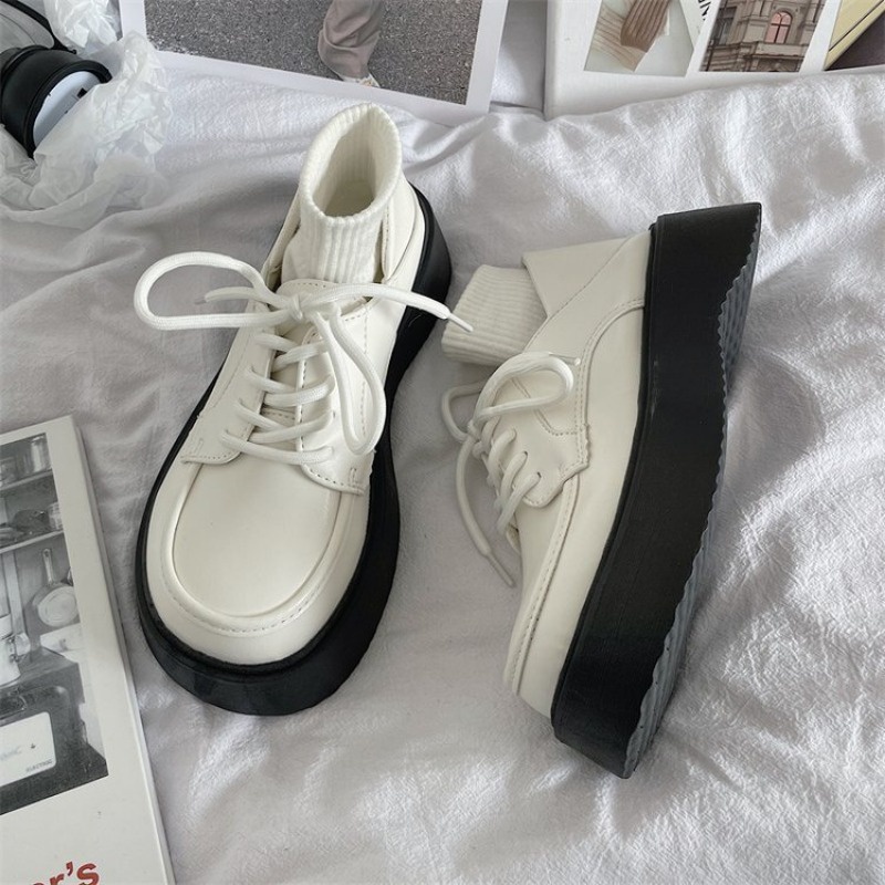 Giày Da Đế Dày Tăng Chiều Cao Phong Cách Lolita Anh Quốc Thời Trang Xuân Hè 2023 Cho Nữ