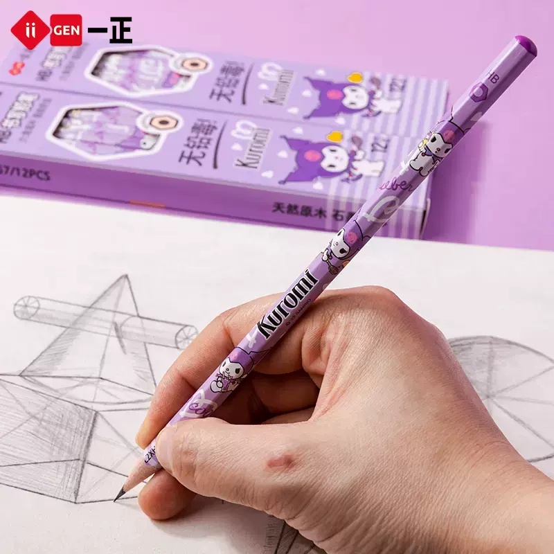 SANRIO Set 12 Bút Chì Vẽ 2B Đầu Lục Giác