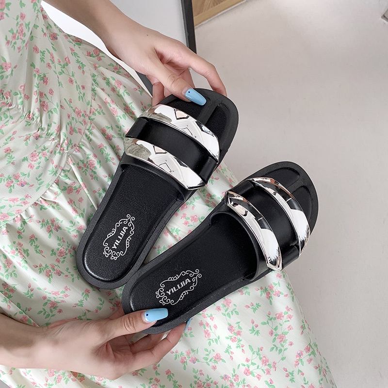 ZTAIXIELUA Dép Quai Ngang Khóa Vuông Thời Trang Mùa Hè Dành Cho Nữ