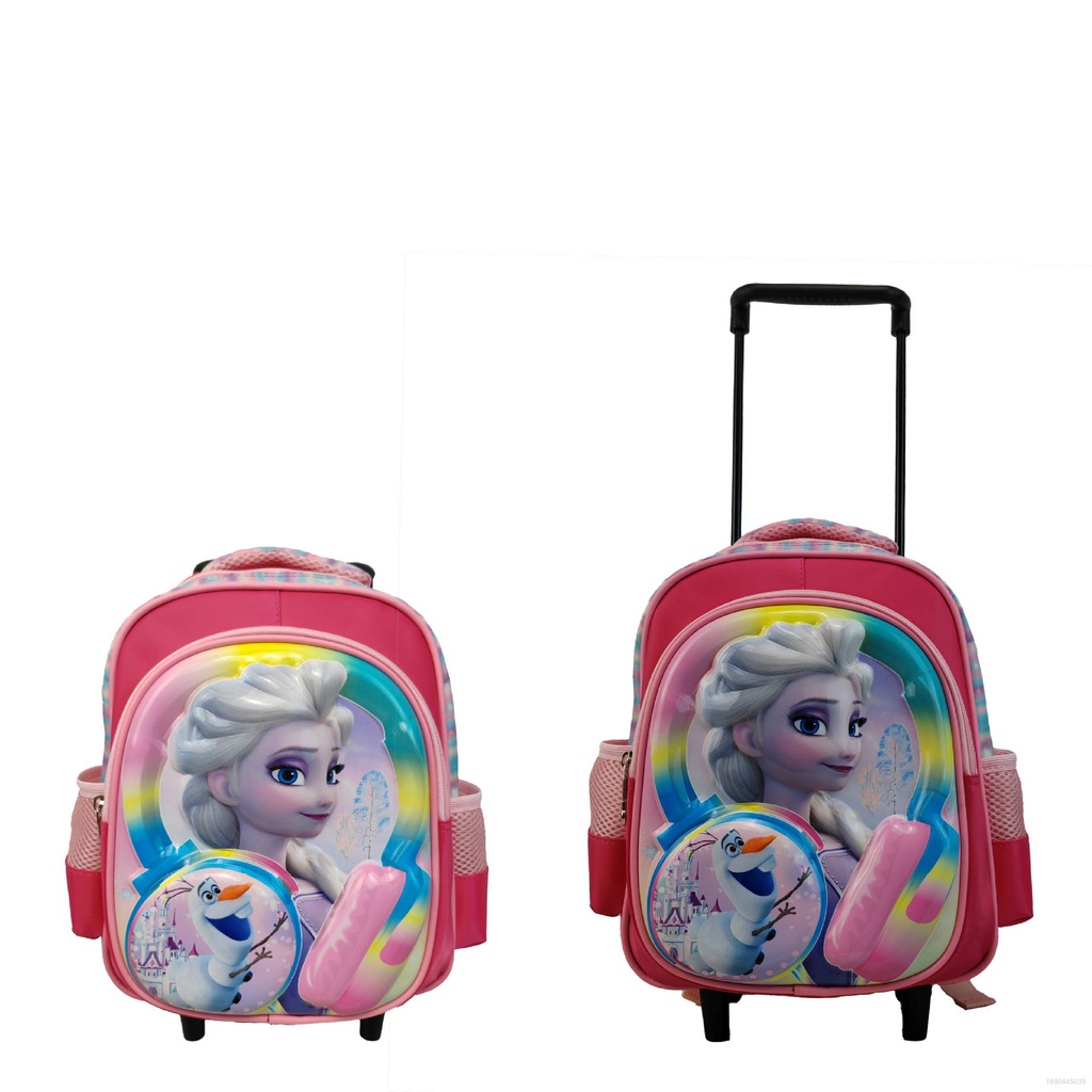 Balo Xe Kéo Thoáng Khí Cỡ Lớn Đa Năng Họa Tiết Frozen / Người Nhện / Người Sắt Cho Bé Mẫu Giáo