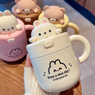 Cốc giữ nhiệt inox 316 có nắp cho bé cốc uống nước đẹp cute cho nữ có ống hút đi học dung tích lớn 500ml Văn phòng