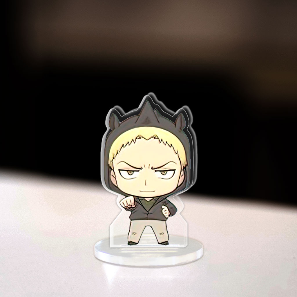 Mô hình Mini Attack On Titan Eren Yeager Mikasa Armin Levi Standee Chibi trang trí góc học tập cao 3cm