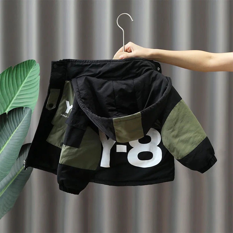 Áo Khoác parka Lót Lông Cừu Dày Dặn Thời Trang Mới 2023 Cho Bé Trai áo đệm trẻ em