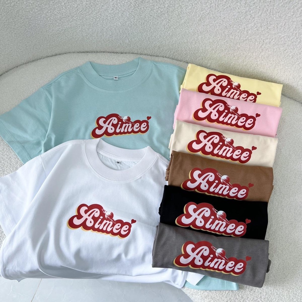 BABY TEE AIMEE logo ss1 áo thun nữ form vừa chất cotton