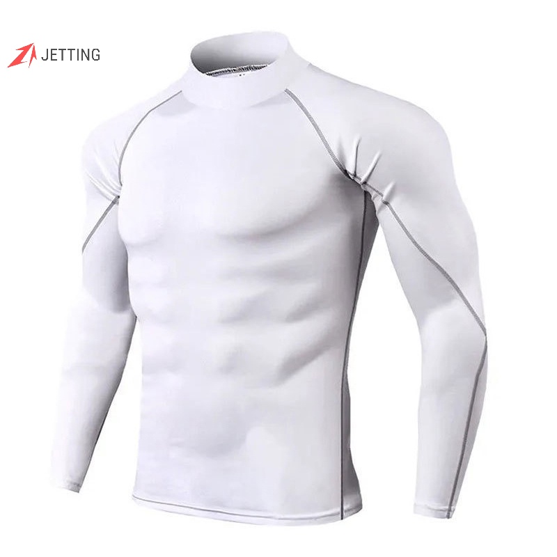 Áo Thun Thể Thao Tay Dài Cổ Lọ Giữ Nhiệt Thoải Mái Thời Trang Mùa Thu Cho Nam