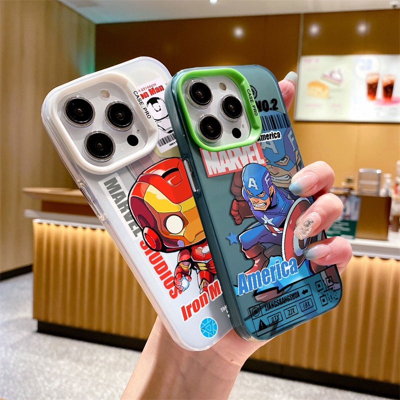 Ốp Điện Thoại acrylic Cứng Mặt Nhám In Hình marvel Cho iphone 15 Pro Max 15Plus