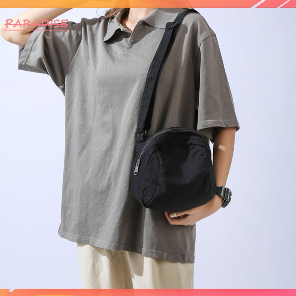 Túi Đeo Chéo Canvas 1.vn Có Dây Khóa Kéo Tùy Chỉnh Màu Trơn Thời Trang Unisex