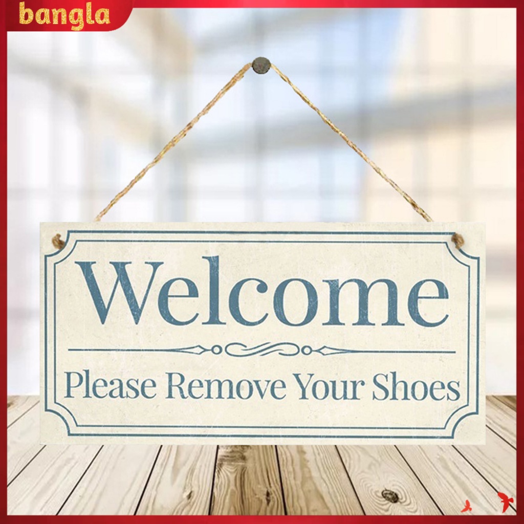 Banglala Banglalas| Bảng Gỗ Chào Mừng In Chữ Welcome Treo Cửa Trước Trang Trí Nhà Cửa