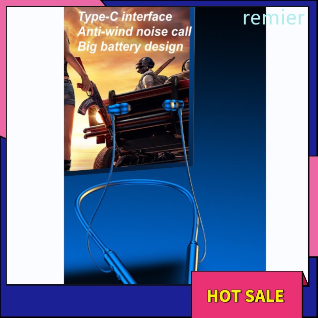 Re headphones neckband 18h ultra-long playtime headset in-ear neckband earphones for phone call music sports