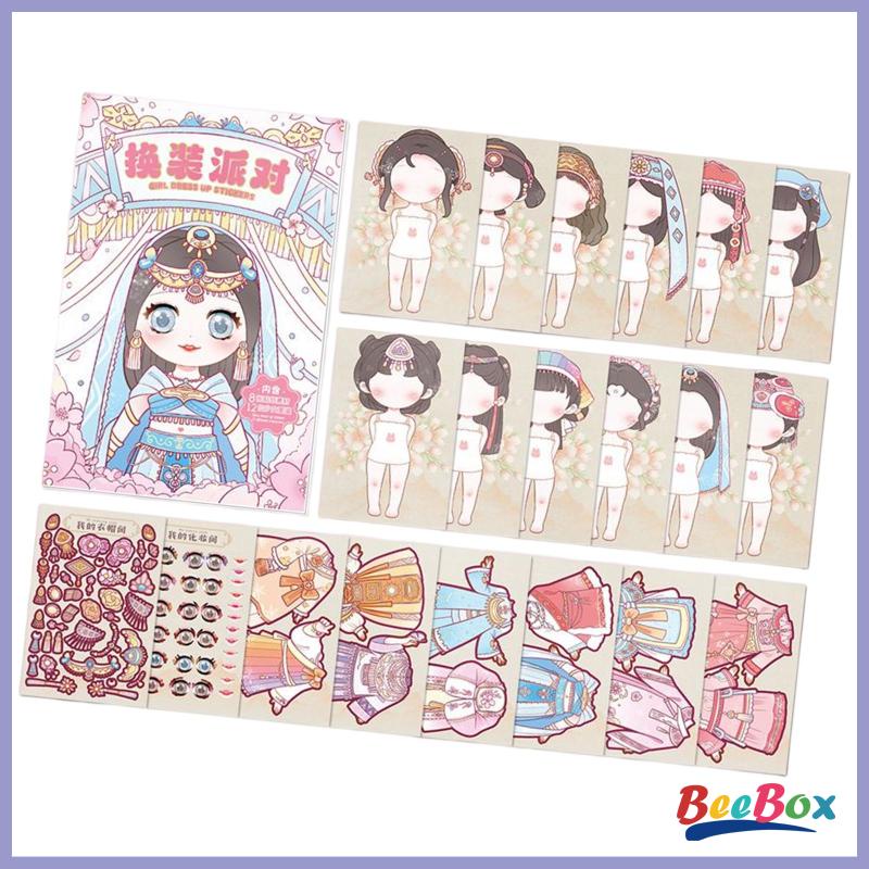 Bộ sticker Búp Bê Mặc Trang Phục diy Sáng Tạo Giáo Dục Cho Bé 3 Tuổi