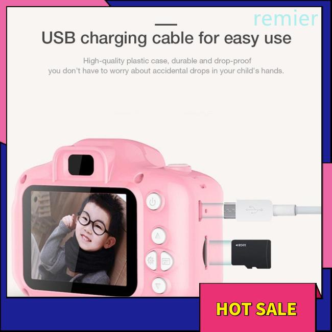 Re 2 inch màn hình hd có thể sạc được máy ảnh mini kỹ thuật số trẻ em phim hoạt hình đồ chơi máy ảnh dễ thương đạo cụ chụp ảnh ngoài trời cho trẻ em