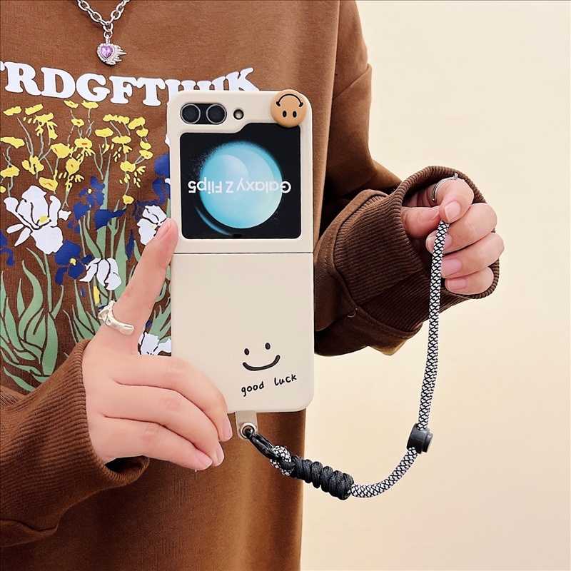 Ốp lưng samsung galaxy z flip 5 3d pochacco smiley lanyard fold case for flip 5 shockproof protector hard cover