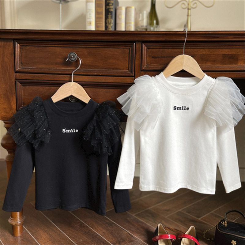 Áo Thun cotton Tay Dài Dáng Ôm Thời Trang Mùa Xuân Xinh Xắn Cho Bé Gái