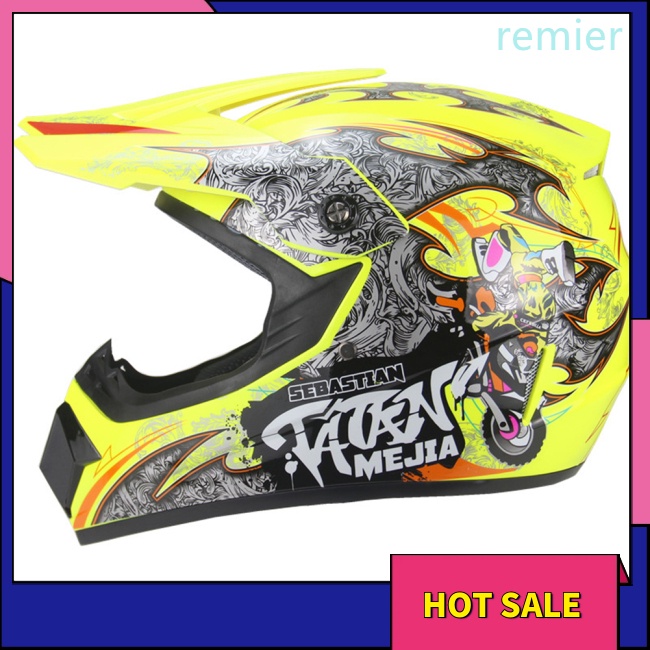 Re motorcycle helmet high-density foam lining atv mountain bike full face mũ bảo hiểm hấp thụ sốc mạnh với graffiti