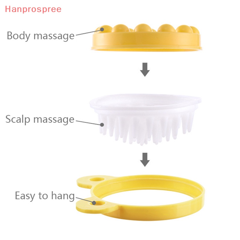 Hanprospree> nhiều công dụng lược da đầu & massage toàn thân bàn chải gội đầu lược silicon làm sạch bàn chải đánh răng mềm dễ treo dụng cụ chăm sóc tóc tốt