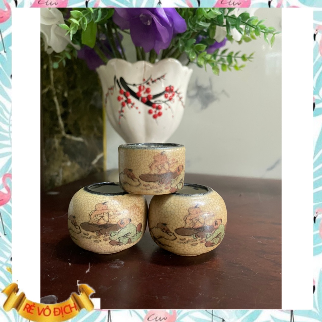 {Shop GL} Cóng chim chào mào, Men rạn tàu
