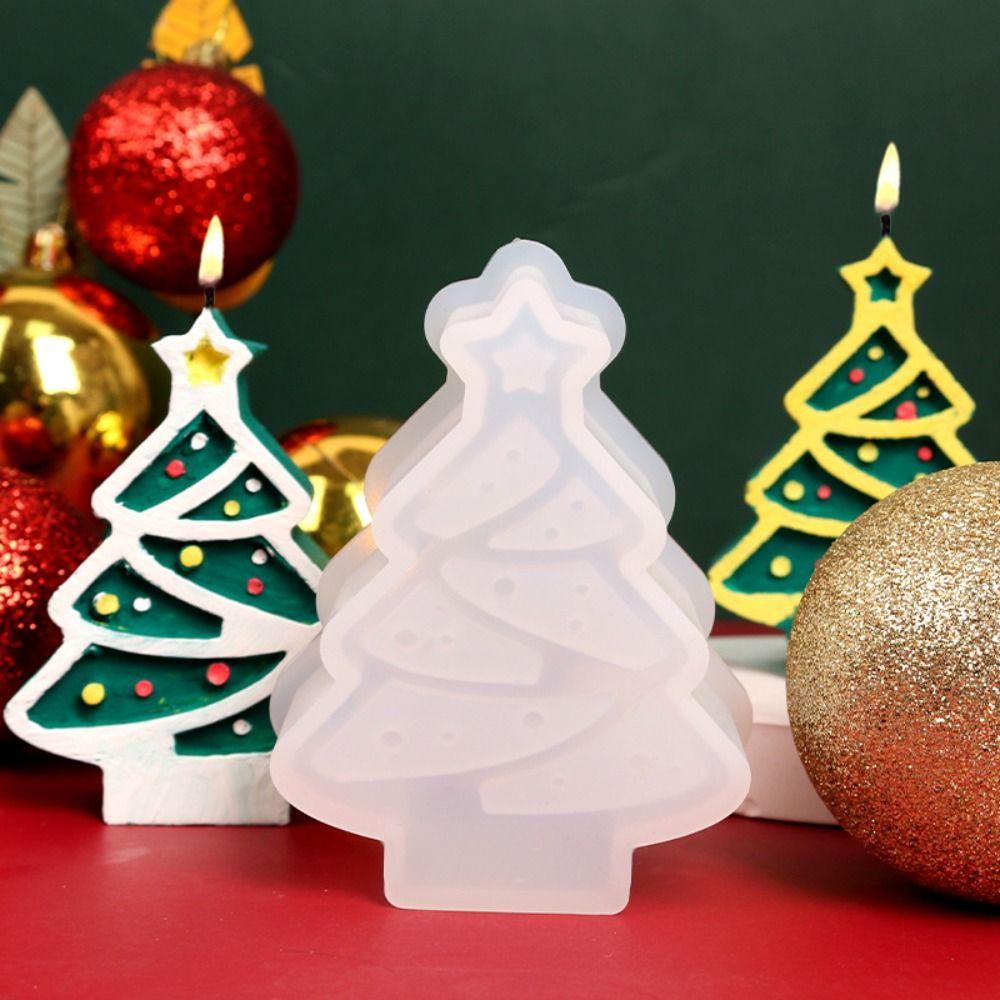 Mioshop Khuôn silicone Làm Nến Xà Phòng Hình Cây Thông Giáng Sinh diy Noel