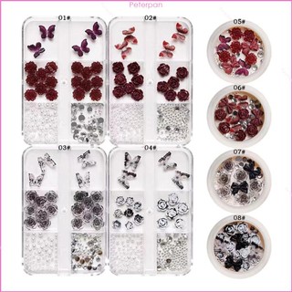 Pepa hoa hỗn hợp camellia nail art làm móng tay 3d nail art nguồn cung cấp bộ nail charms tip