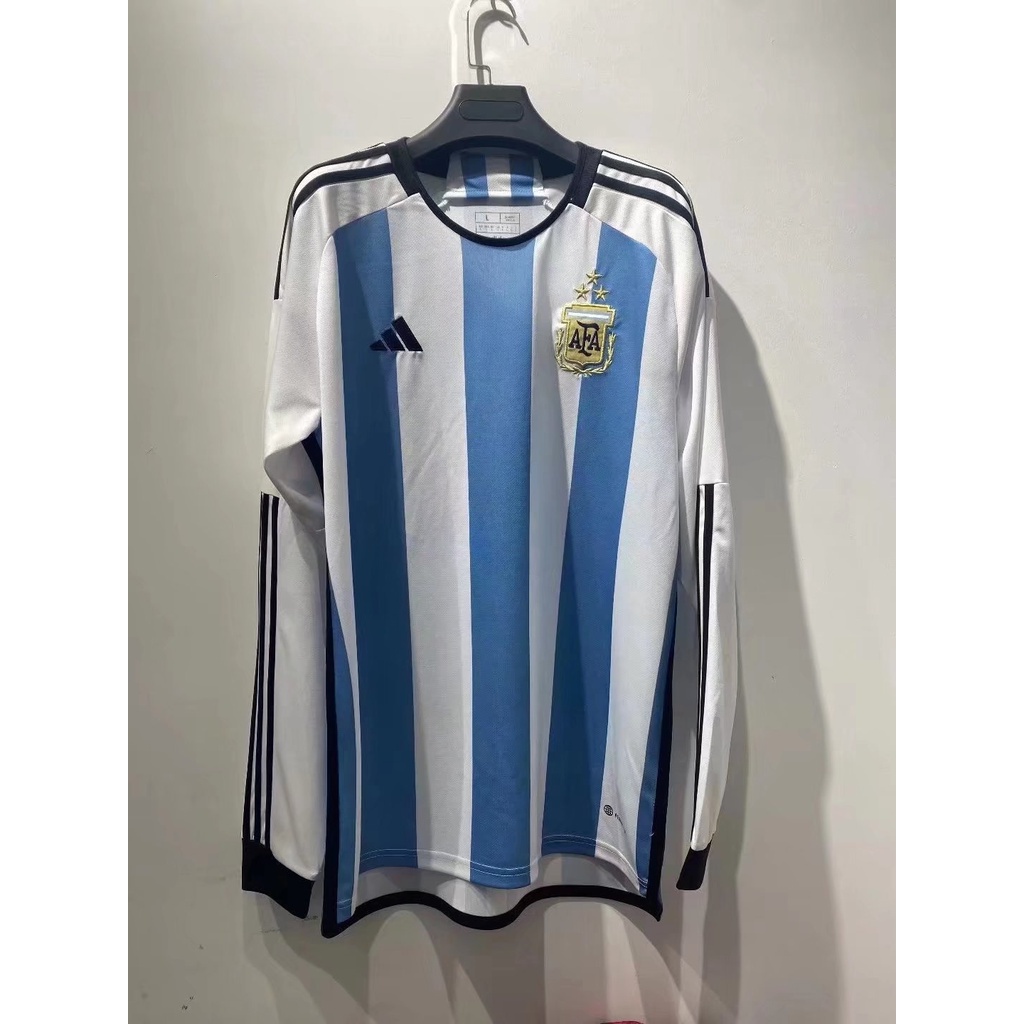 Áo đấu sân nhà argentina 2022/23 áo dài tay áo kit s-2xl có thể thêm tên và số của bạn