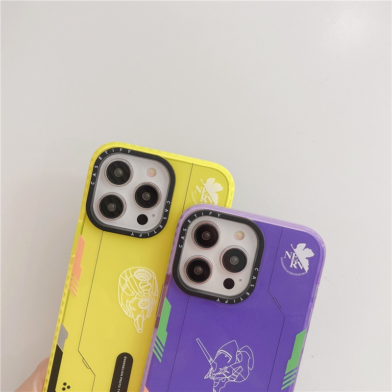 Vỏ điện thoại hoạt hình evangelion độ trong suốt cao huỳnh quang cho iphone 11 12 13 14 pro max cover