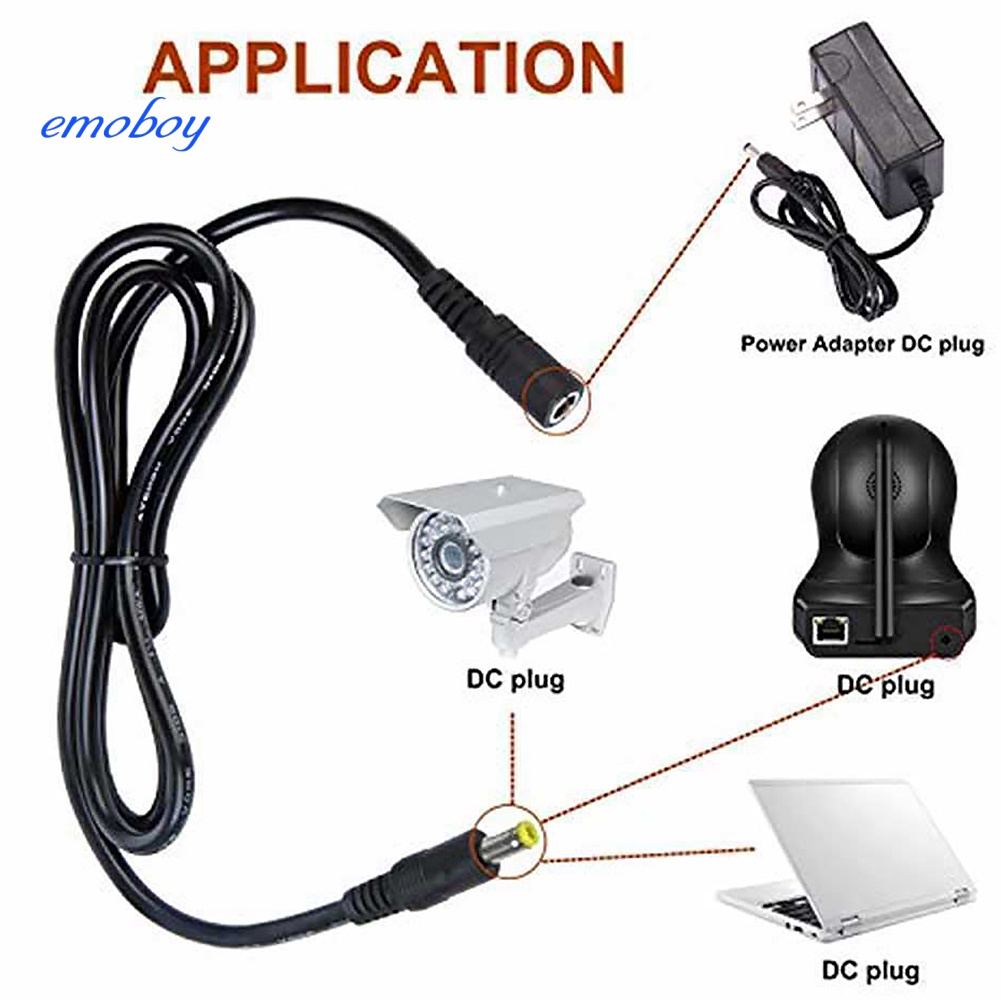 Emoboy doonjiey 2.1x5.5mm nam sang nữ dây nối dài cáp nguồn dc 12v cho camera quan sát