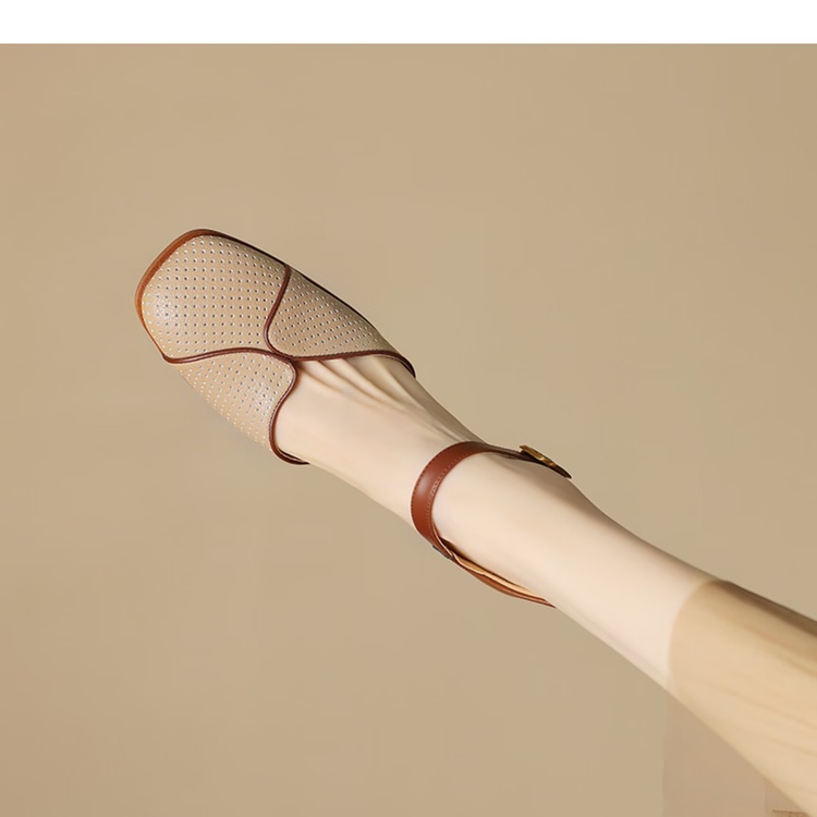 Giày Cao Gót Nữ Đế Thô Màu Sắc Retro